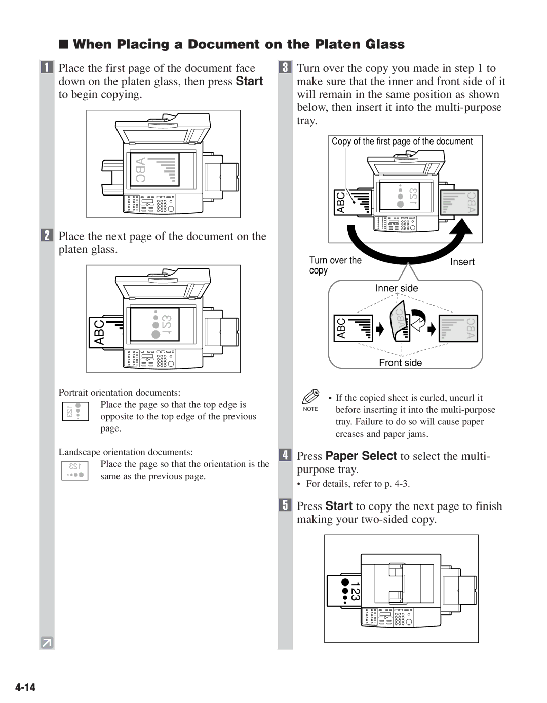 Canon D680, D661 manual Abc, Place the next page of the document on Platen glass 