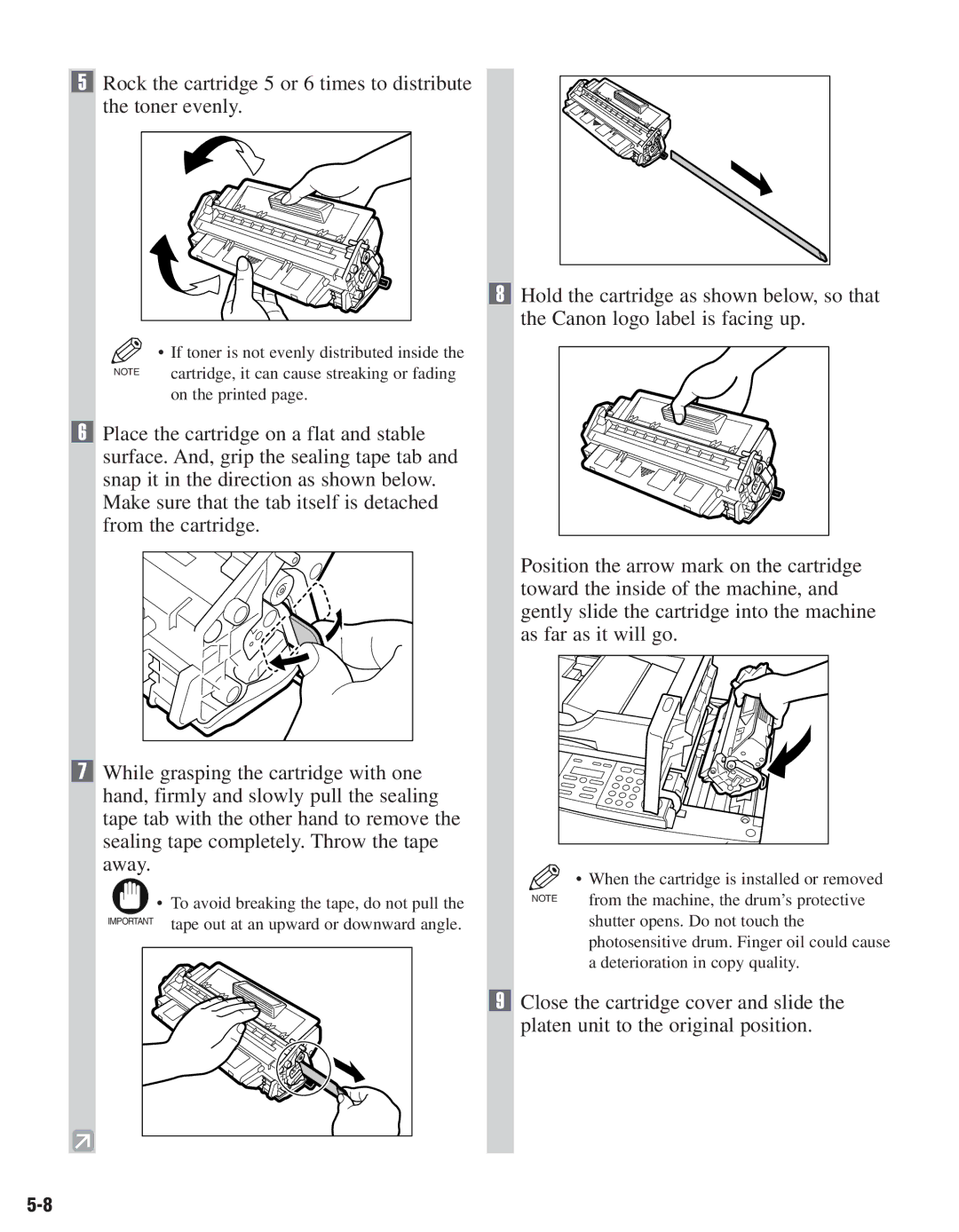 Canon D680, D661 manual If toner is not evenly distributed inside 