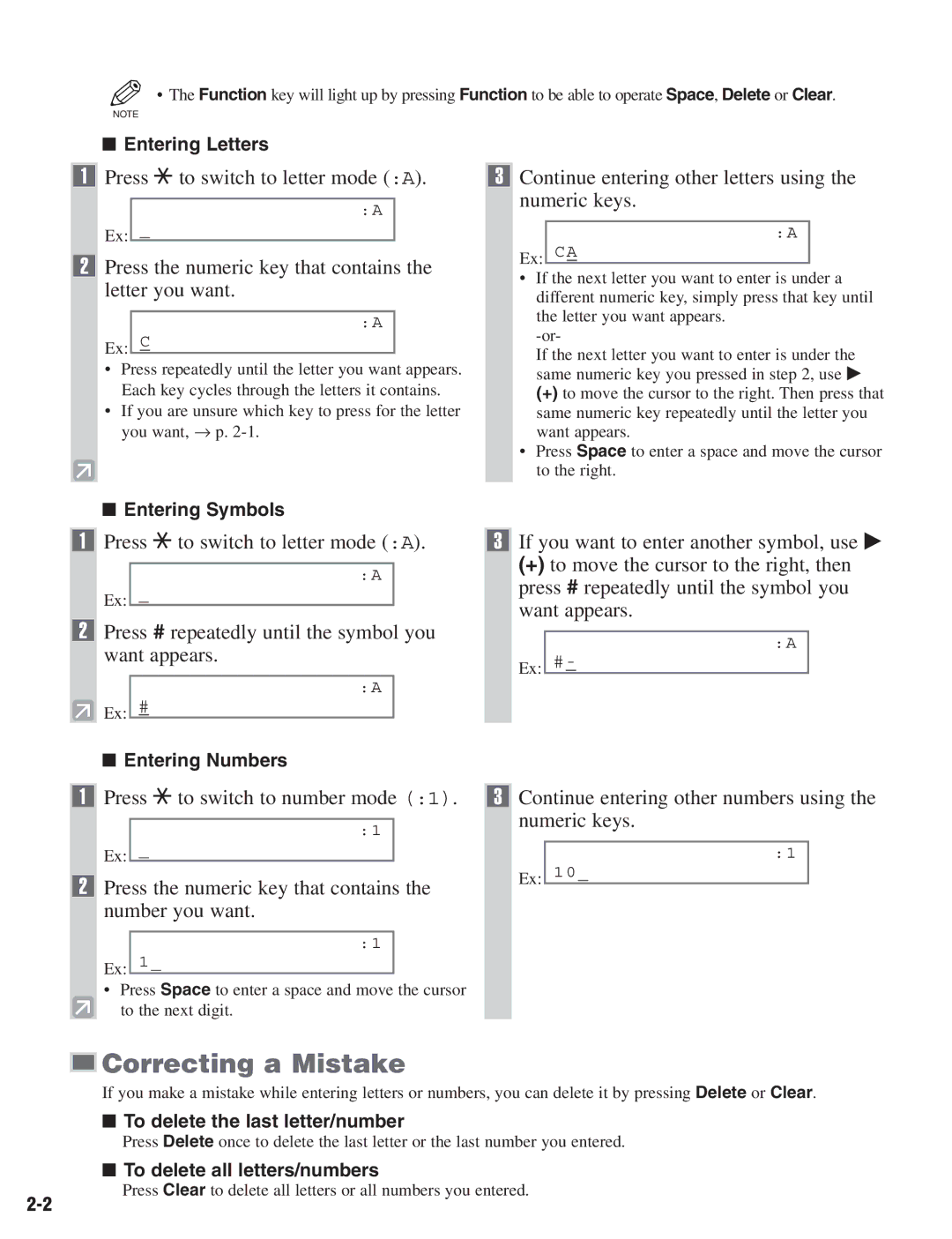 Canon D680 manual Correcting a Mistake, Letter you want 