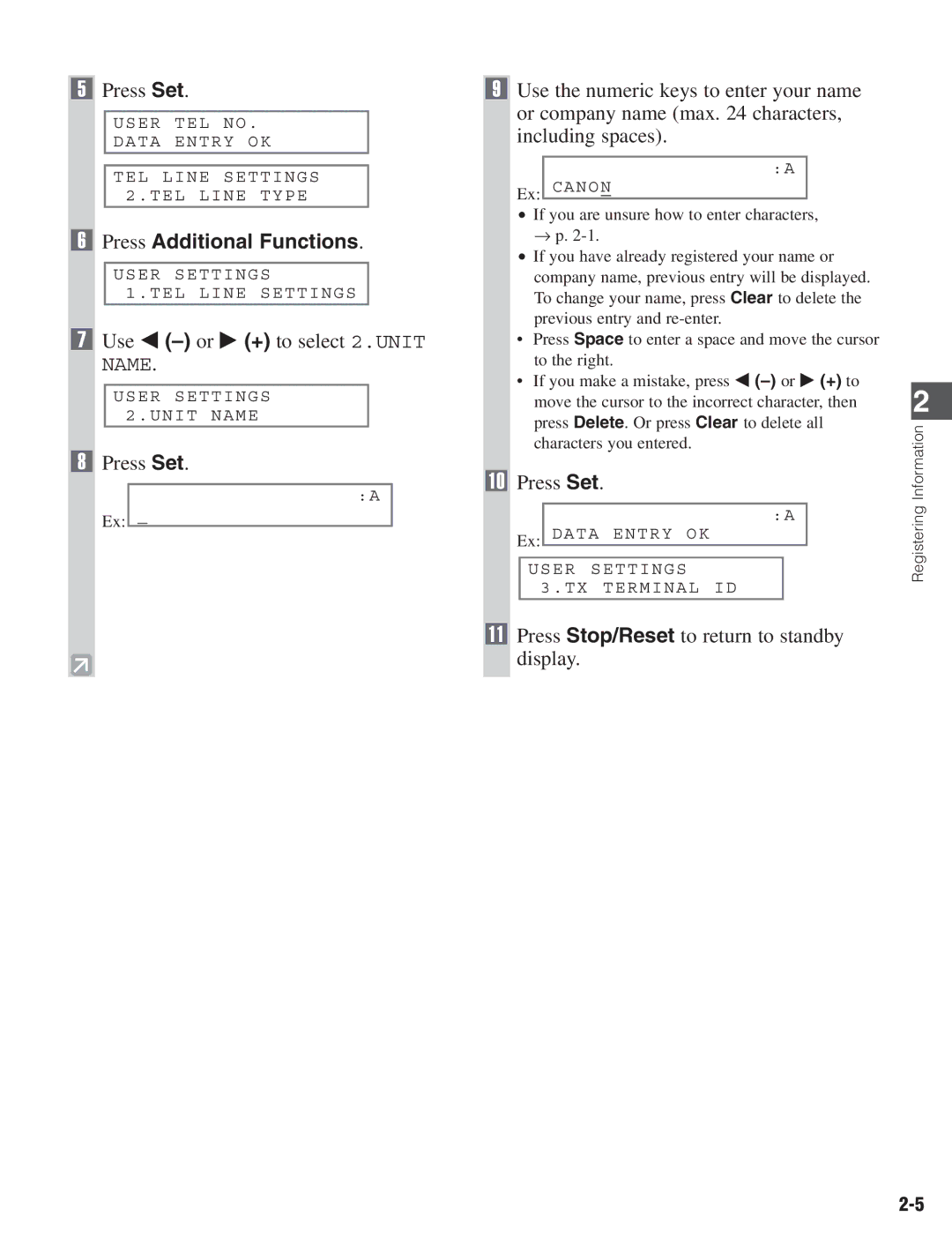 Canon D680 manual Use 4 -or e + to select 2.UNIT Name 