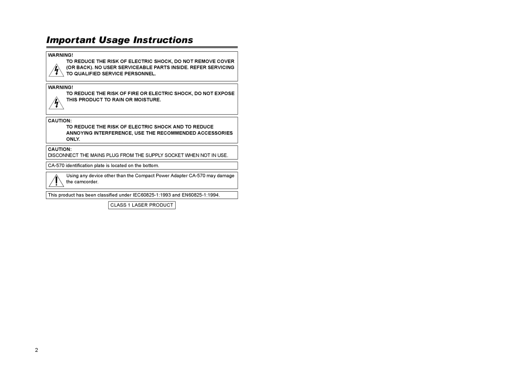 Canon DC 10, DC 20 instruction manual ImportantntroductionUsage Instructions 