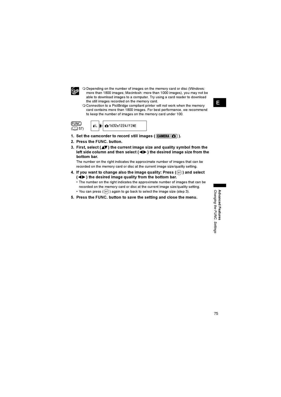 Canon DC 20, DC 10 instruction manual You can press again to go back to select the image size step 