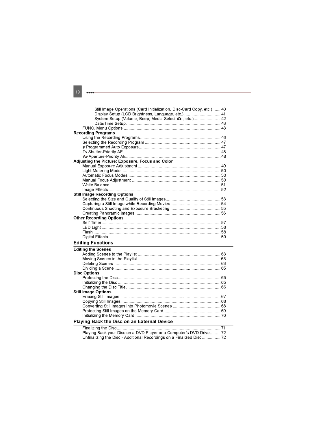 Canon DC22 instruction manual Editing Functions, Playing Back the Disc on an External Device 