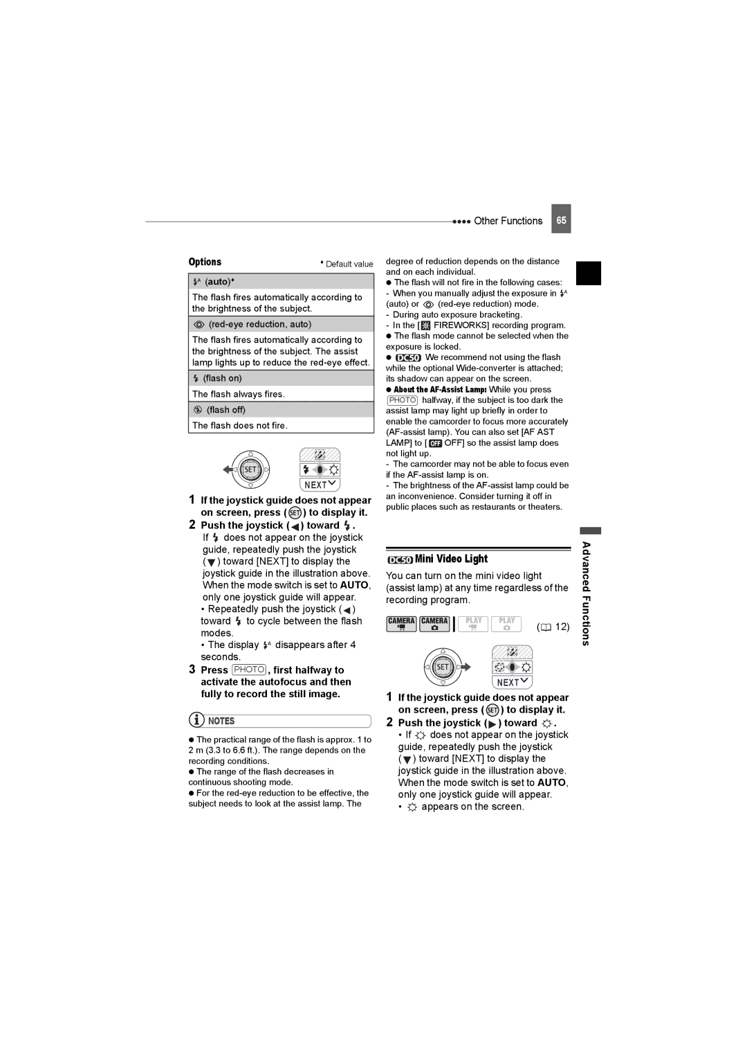 Canon DC230, DC220, DC50 instruction manual Mini Video Light, Appears on the screen 