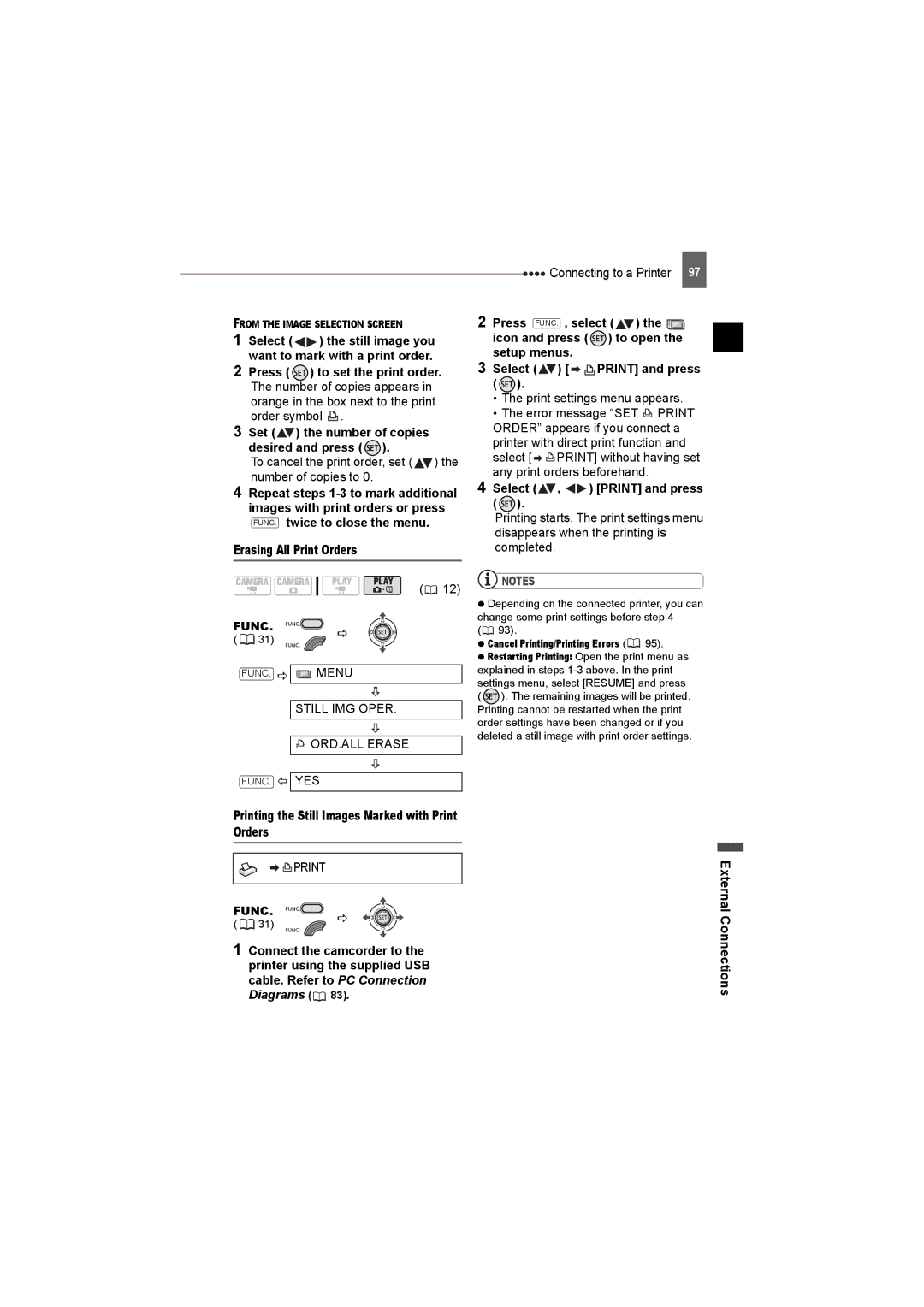 Canon DC50, DC220, DC230 instruction manual To cancel the print order, set the number of copies to, Erasing All Print Orders 