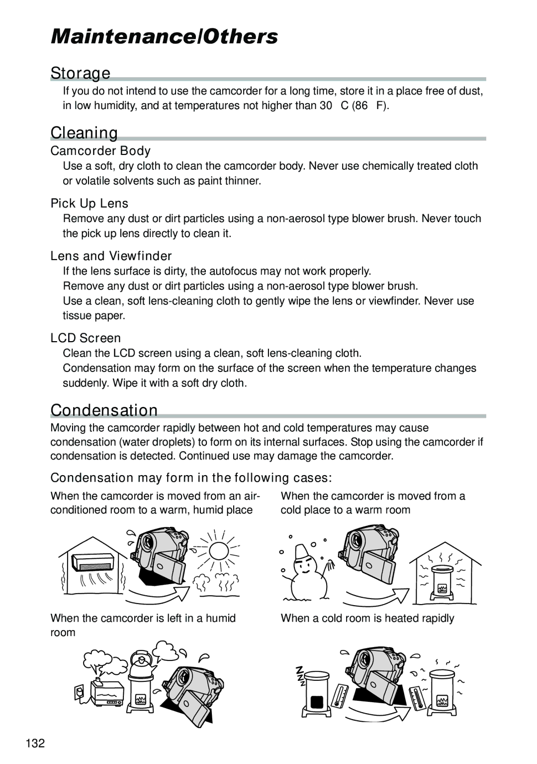 Canon DC40 instruction manual Maintenance/Others, Storage, Cleaning, Condensation 