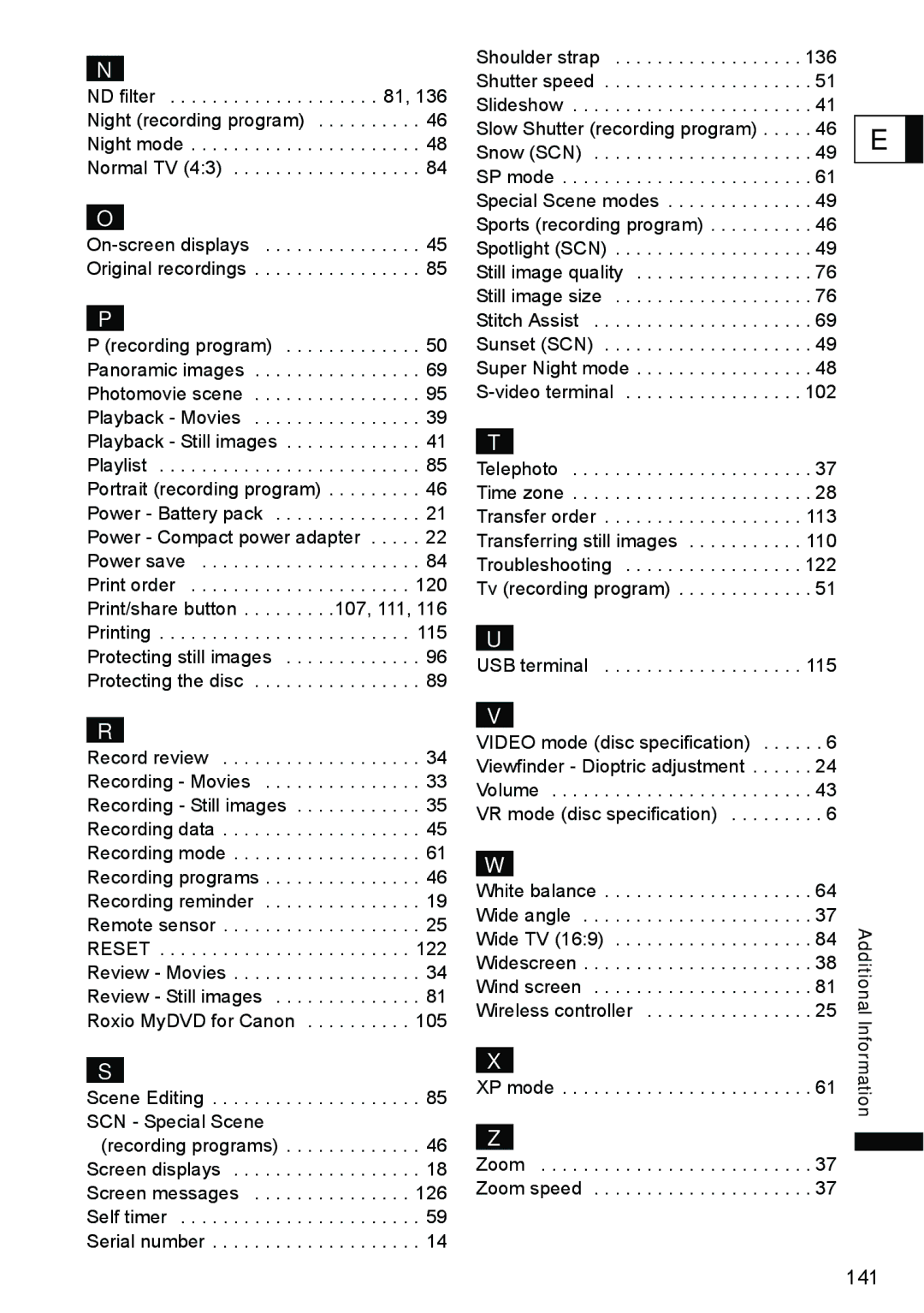 Canon DC40 instruction manual Scene Editing SCN Special Scene, 102, USB terminal, Widescreen 