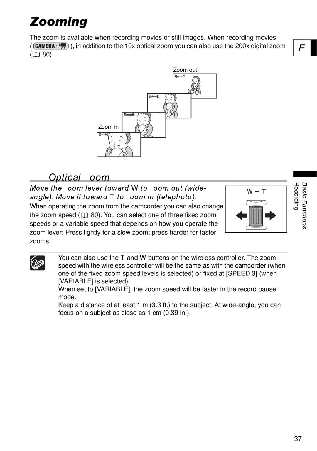 Canon DC40 instruction manual Zooming, 10x Optical Zoom 