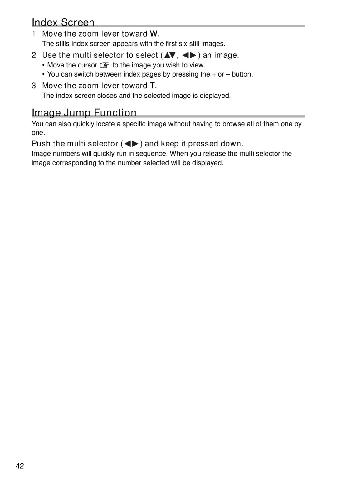 Canon DC40 instruction manual Index Screen, Image Jump Function 