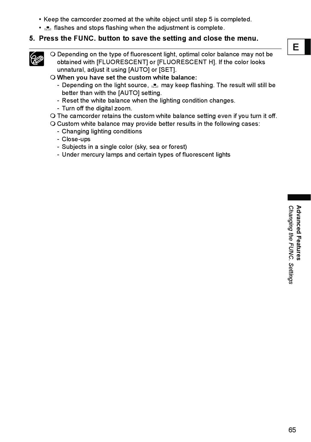 Canon DC40 instruction manual  When you have set the custom white balance 