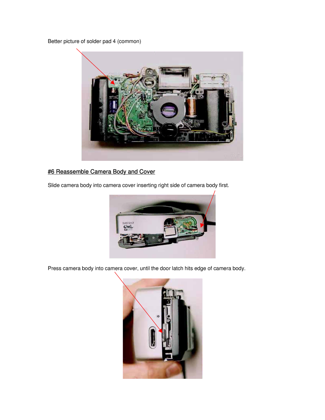 Canon Digital Camera warranty #6 Reassemble Camera Body and Cover 