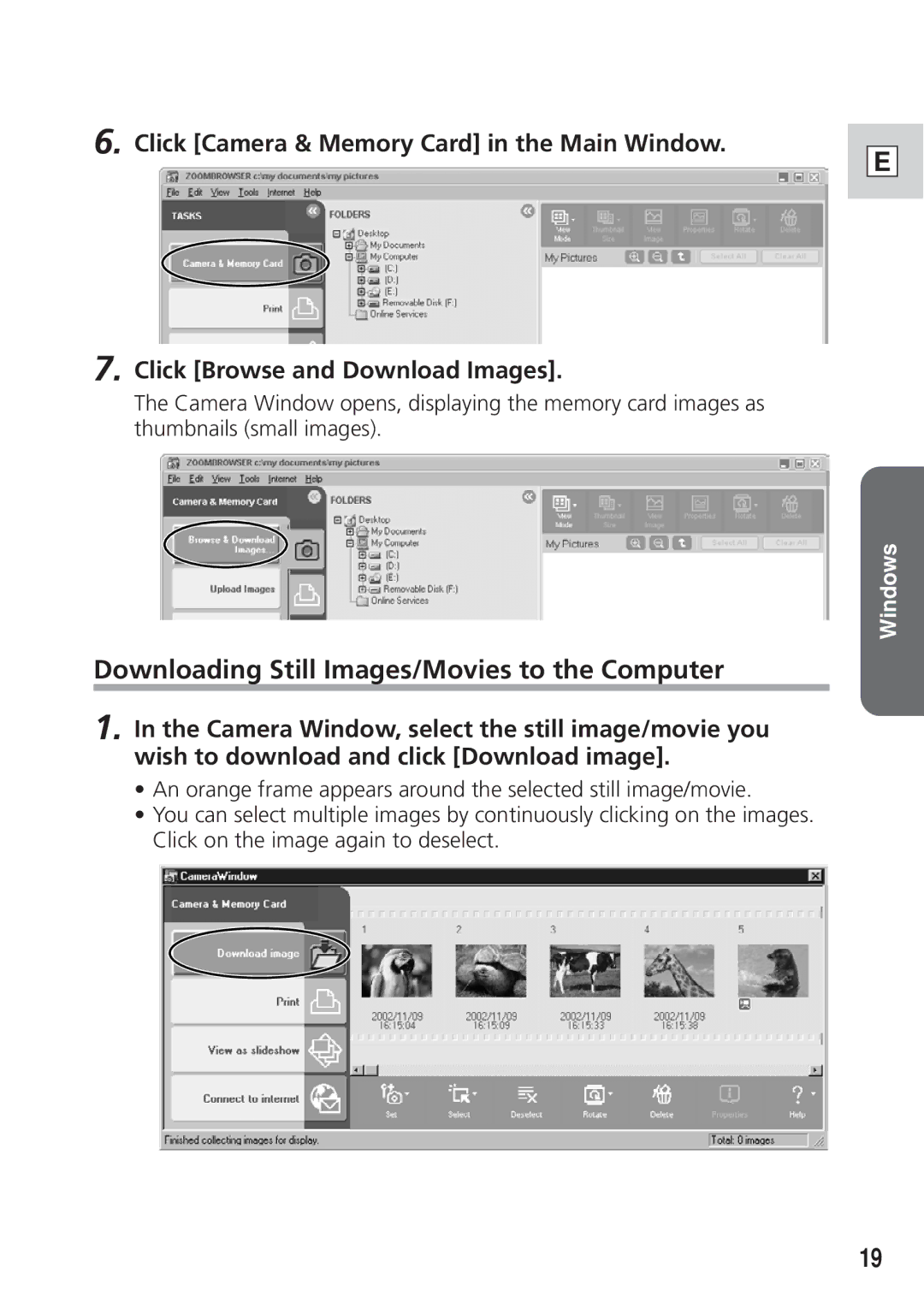 Canon DIM-521A instruction manual Downloading Still Images/Movies to the Computer 