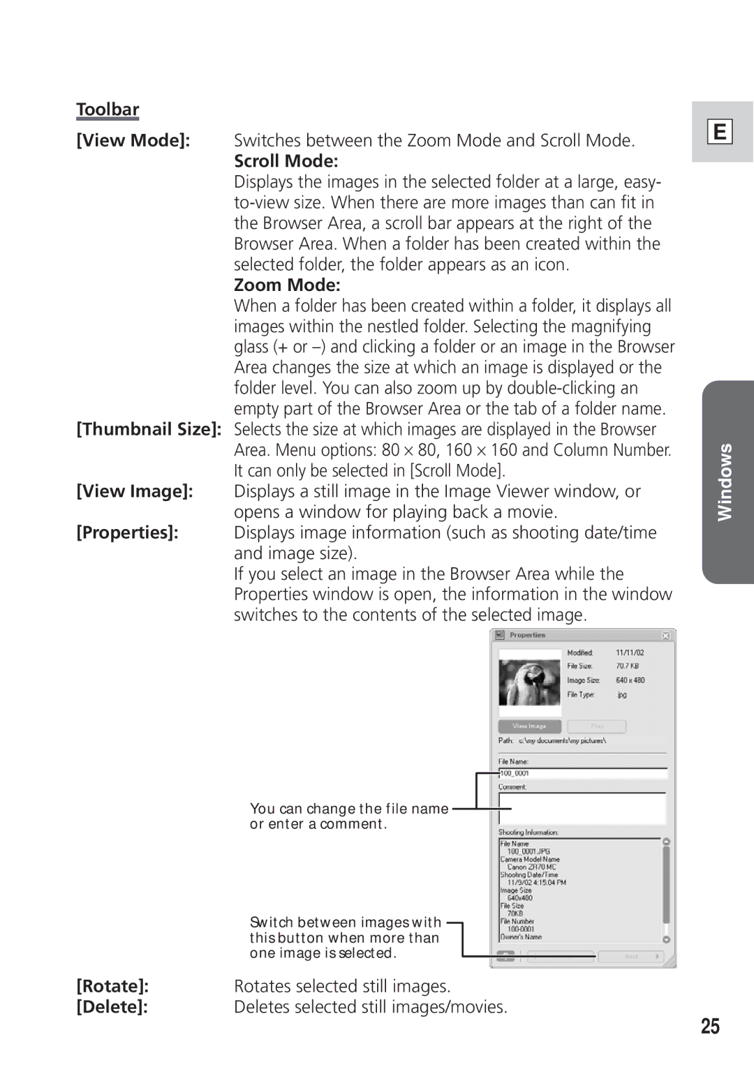 Canon DIM-521A instruction manual Scroll Mode, Zoom Mode 