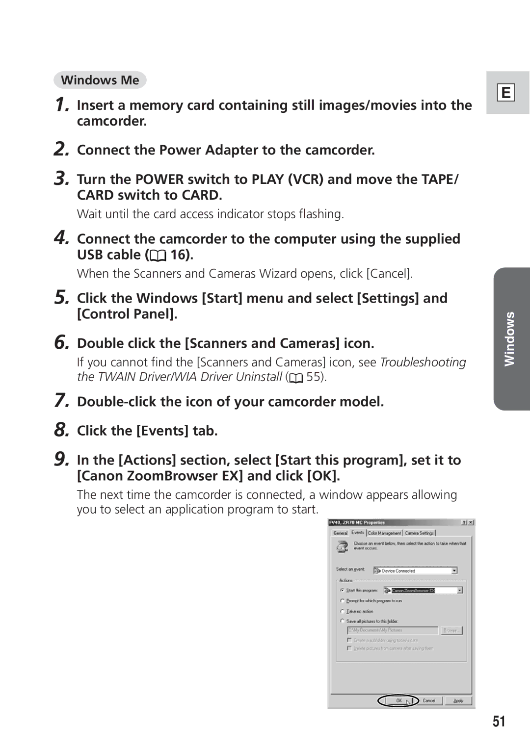 Canon DIM-521A instruction manual When the Scanners and Cameras Wizard opens, click Cancel 