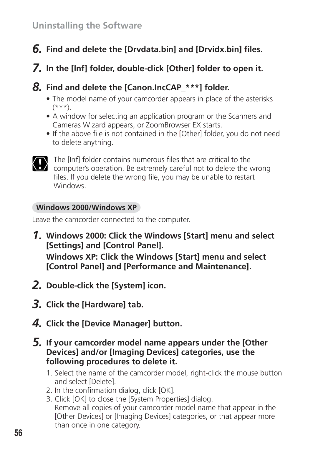 Canon DIM-521A instruction manual Windows 2000/Windows XP 