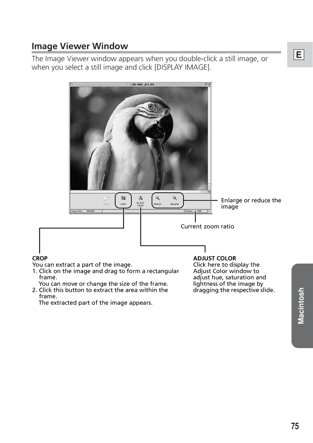 Canon DIM-521A instruction manual Crop Adjust Color 