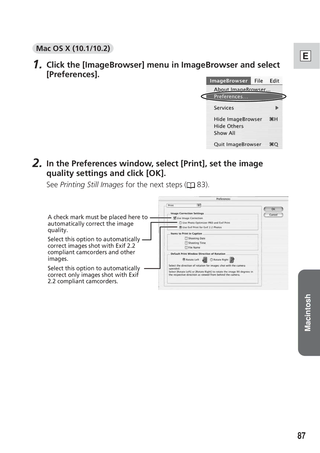 Canon DIM-521A instruction manual Mac OS X 10.1/10.2 