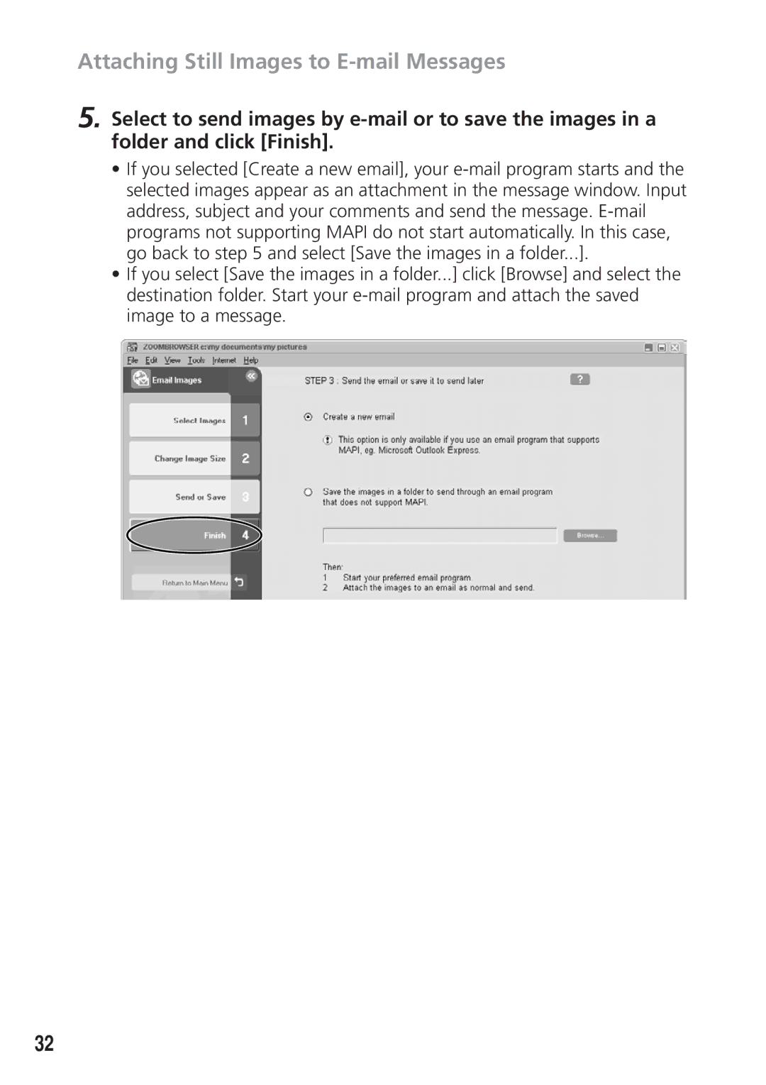 Canon DIM-538 instruction manual Attaching Still Images to E-mail Messages 