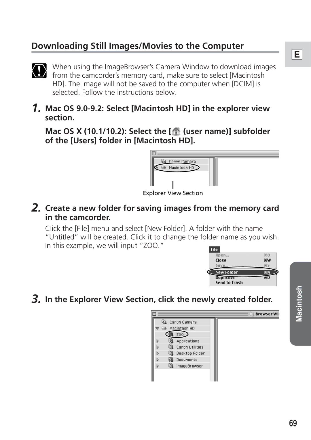 Canon DIM-538 Downloading Still Images/Movies to the Computer, Explorer View Section, click the newly created folder 