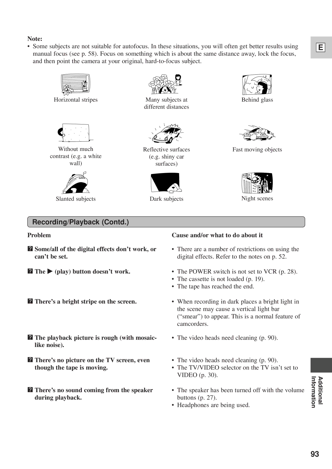 Canon DM-GL1 instruction manual Recording/Playback Contd 