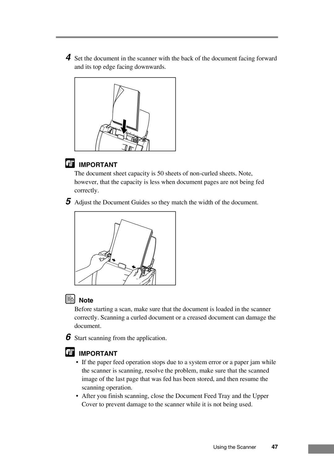 Canon DR-2050C manual Using the Scanner 