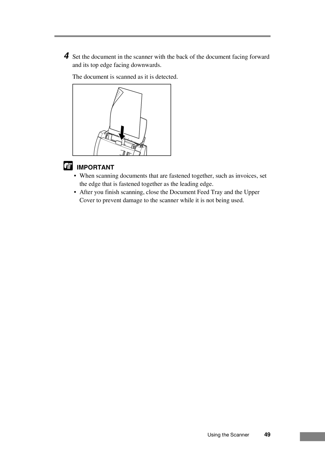 Canon DR-2050C manual Using the Scanner 