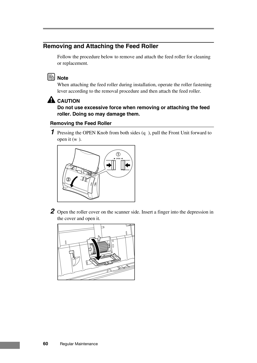 Canon DR-2050C manual Removing and Attaching the Feed Roller 