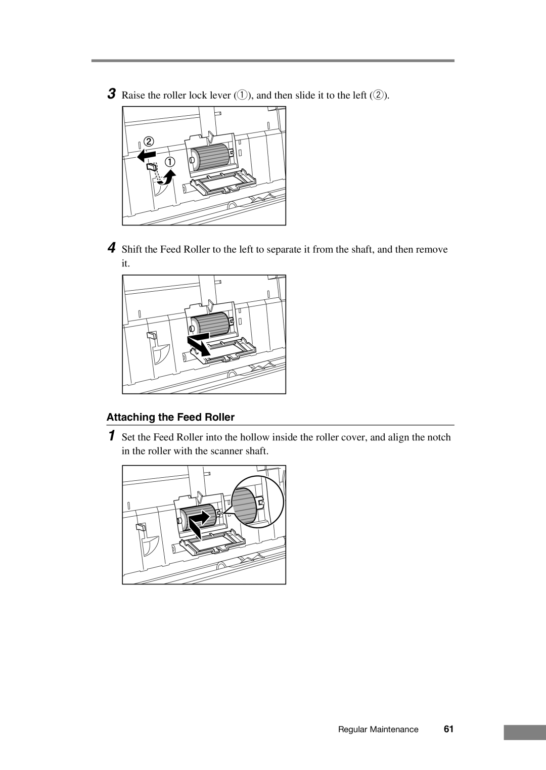 Canon DR-2050C manual Attaching the Feed Roller 