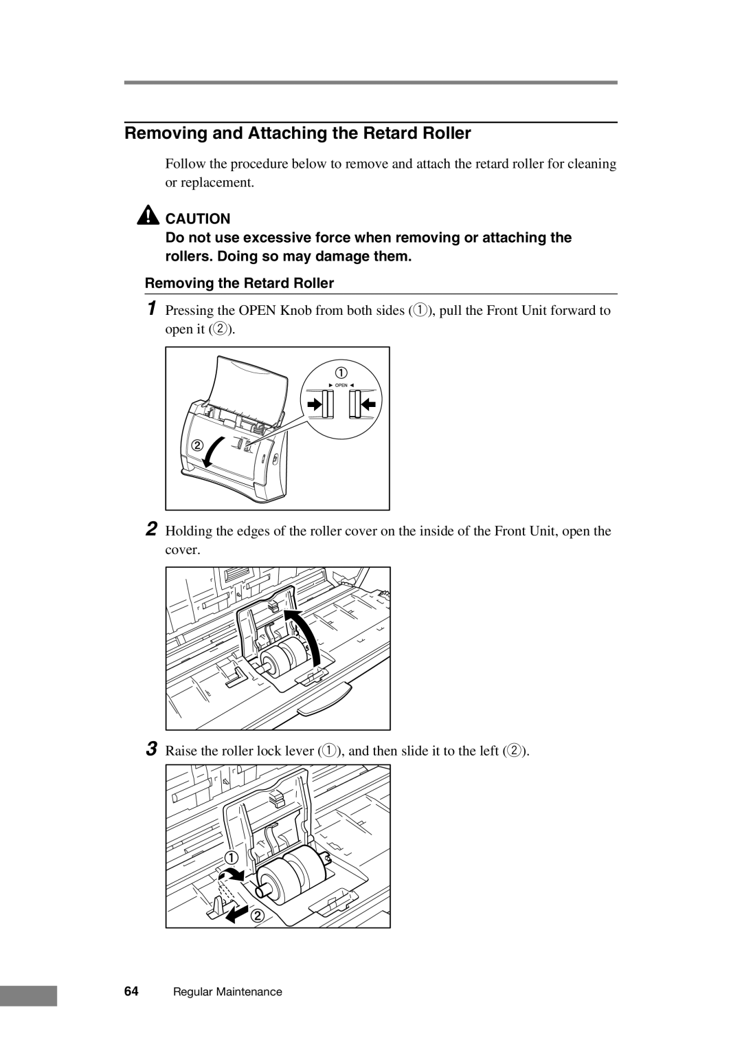 Canon DR-2050C manual Removing and Attaching the Retard Roller 