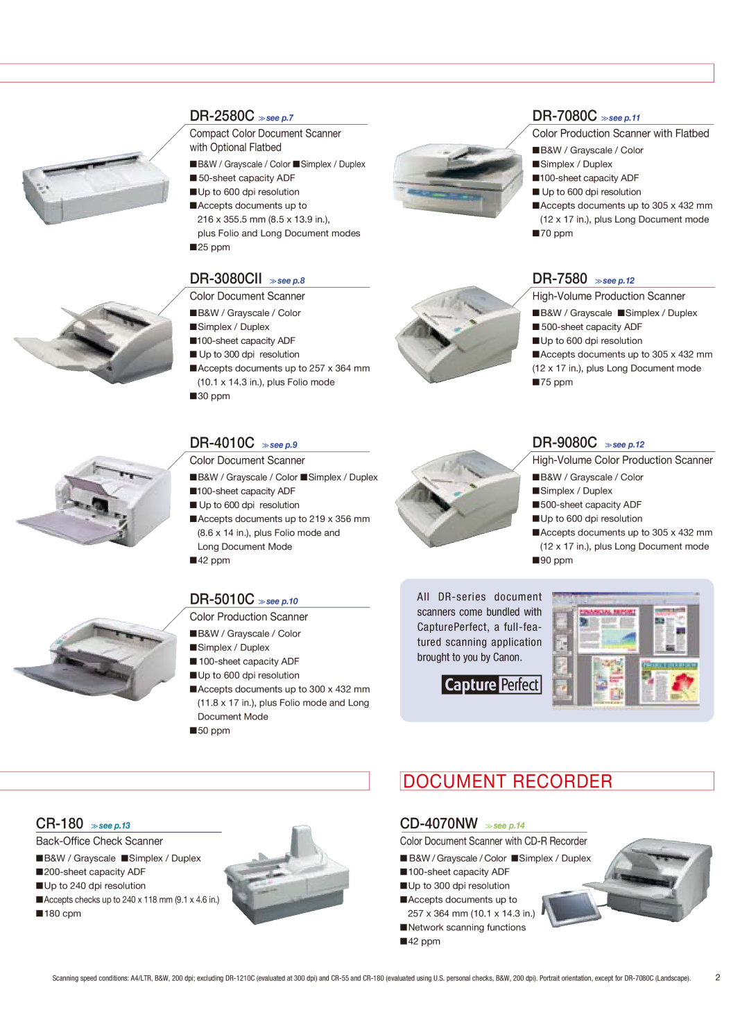 Canon DR-1210C, DR-2050SP manual Document Recorder 