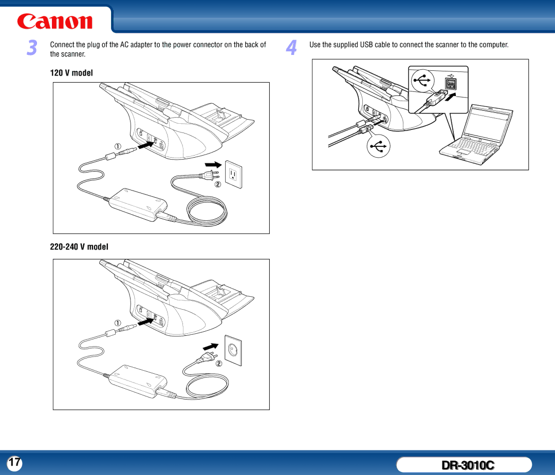 Canon DR-3010C user manual Model, Scanner 