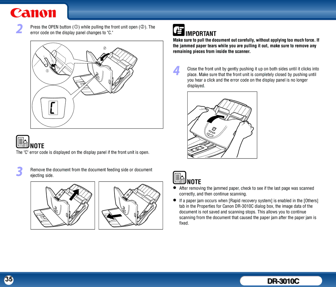 Canon DR-3010C user manual 