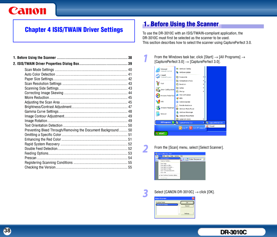 Canon DR-3010C user manual Before Using the Scanner 