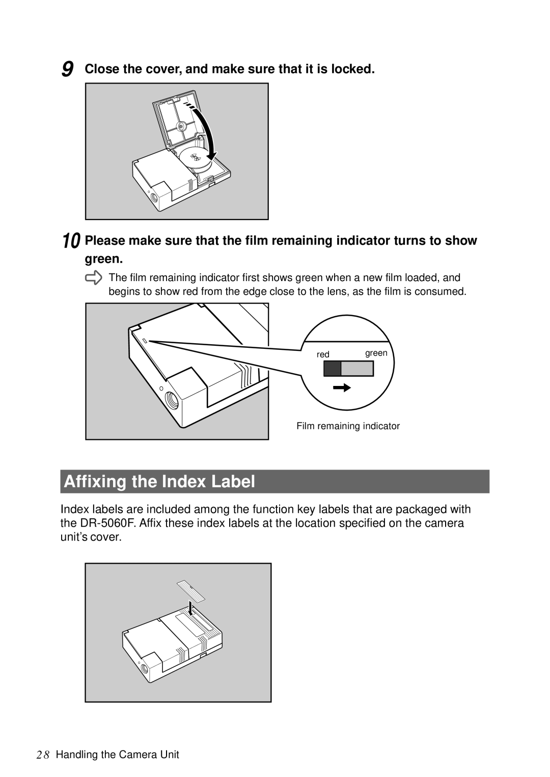 Canon DR-5060F manual Affixing the Index Label 