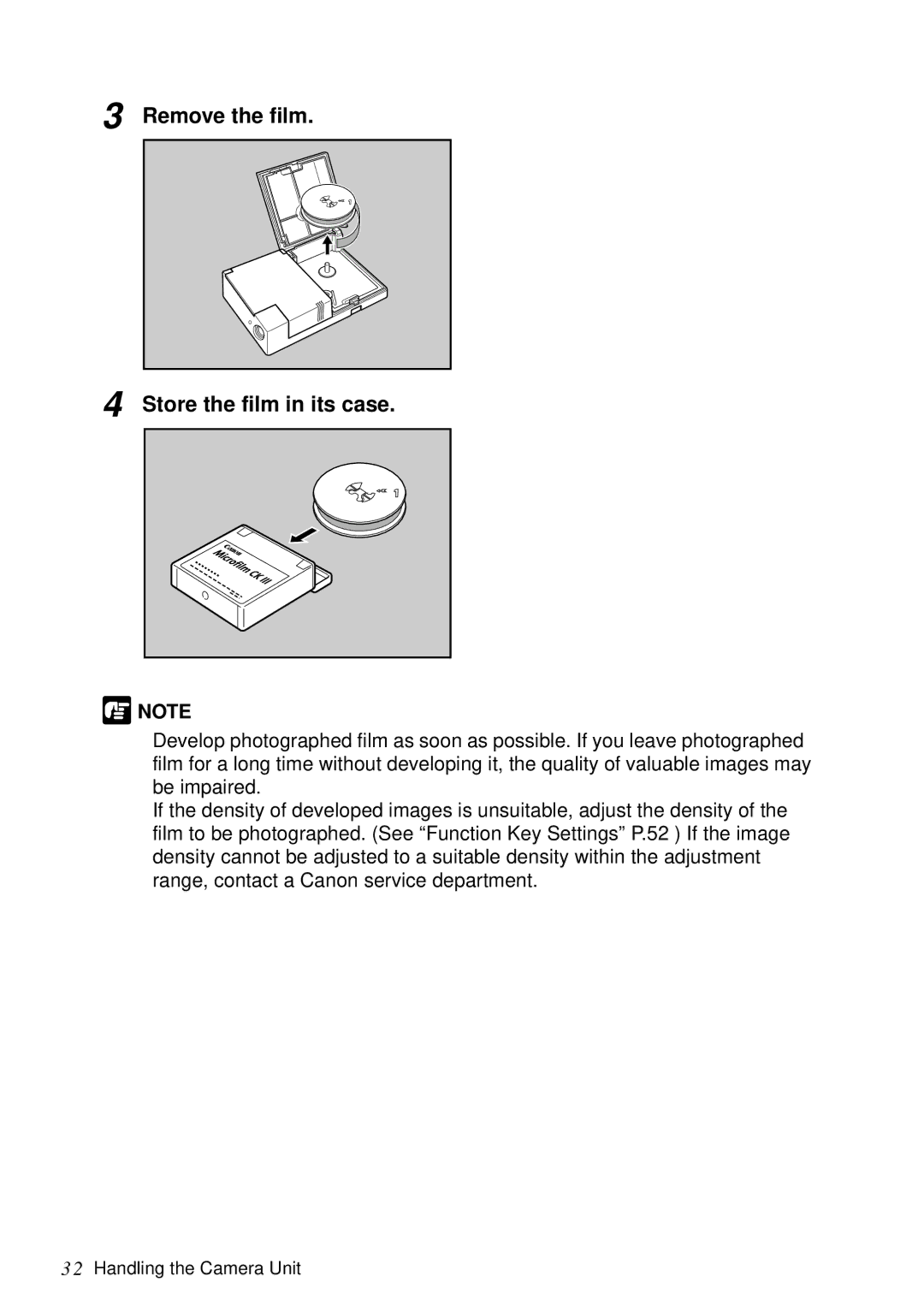 Canon DR-5060F manual Remove the film Store the film in its case 