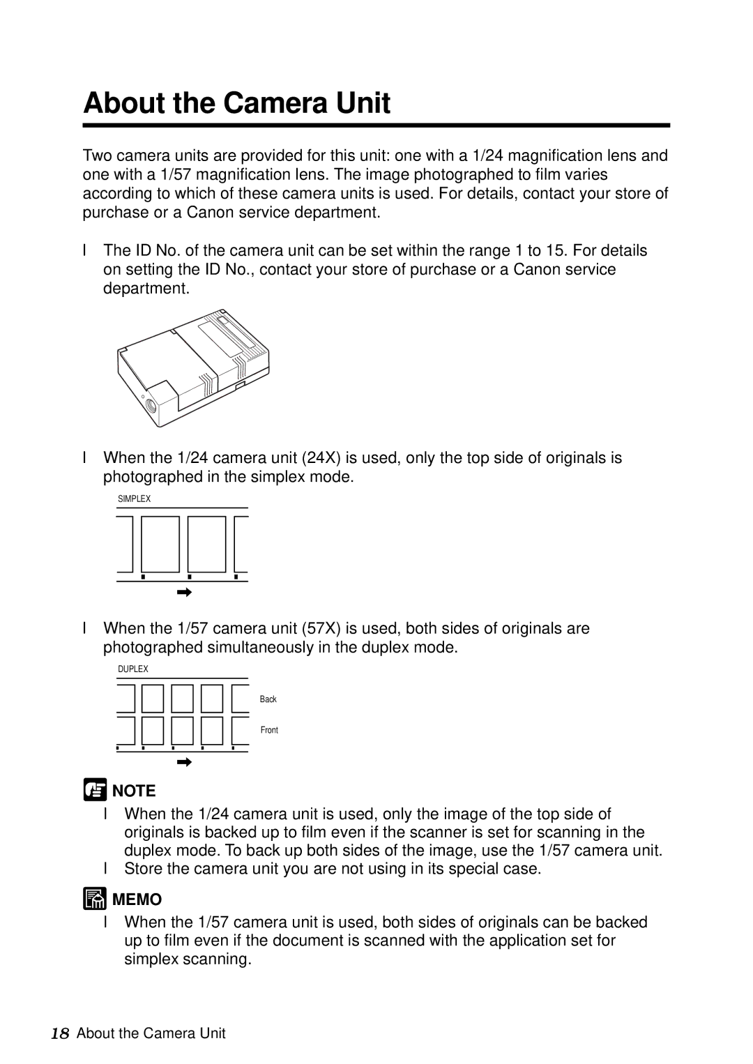 Canon DR-5060F manual About the Camera Unit 