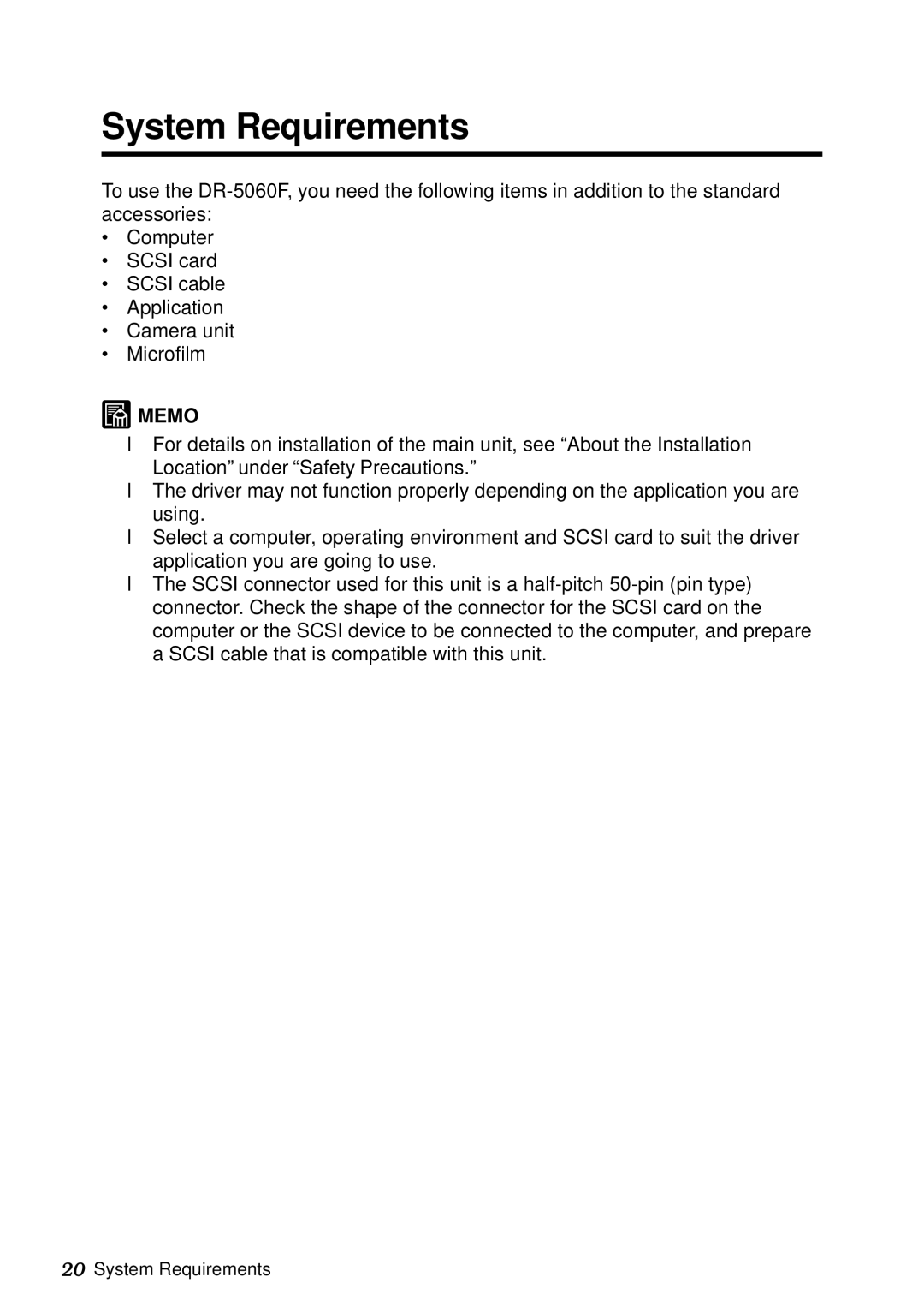 Canon DR-5060F manual System Requirements 