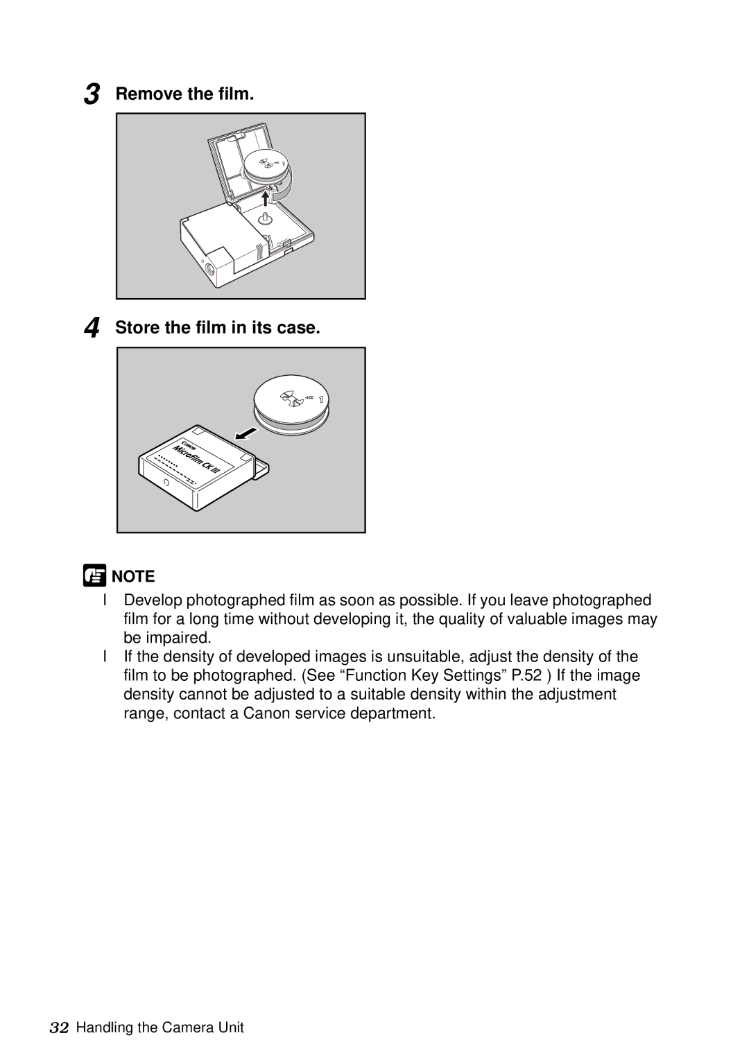 Canon DR-5060F manual Remove the film Store the film in its case 