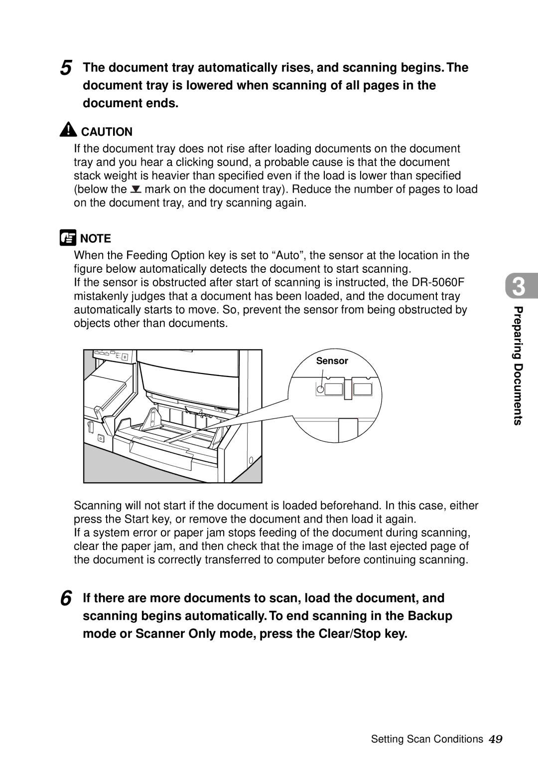 Canon DR-5060F manual Sensor 