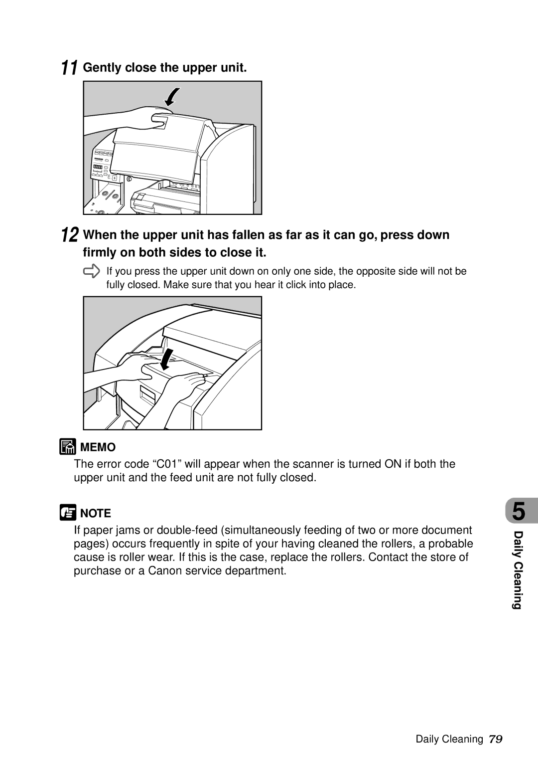 Canon DR-5060F manual Memo 