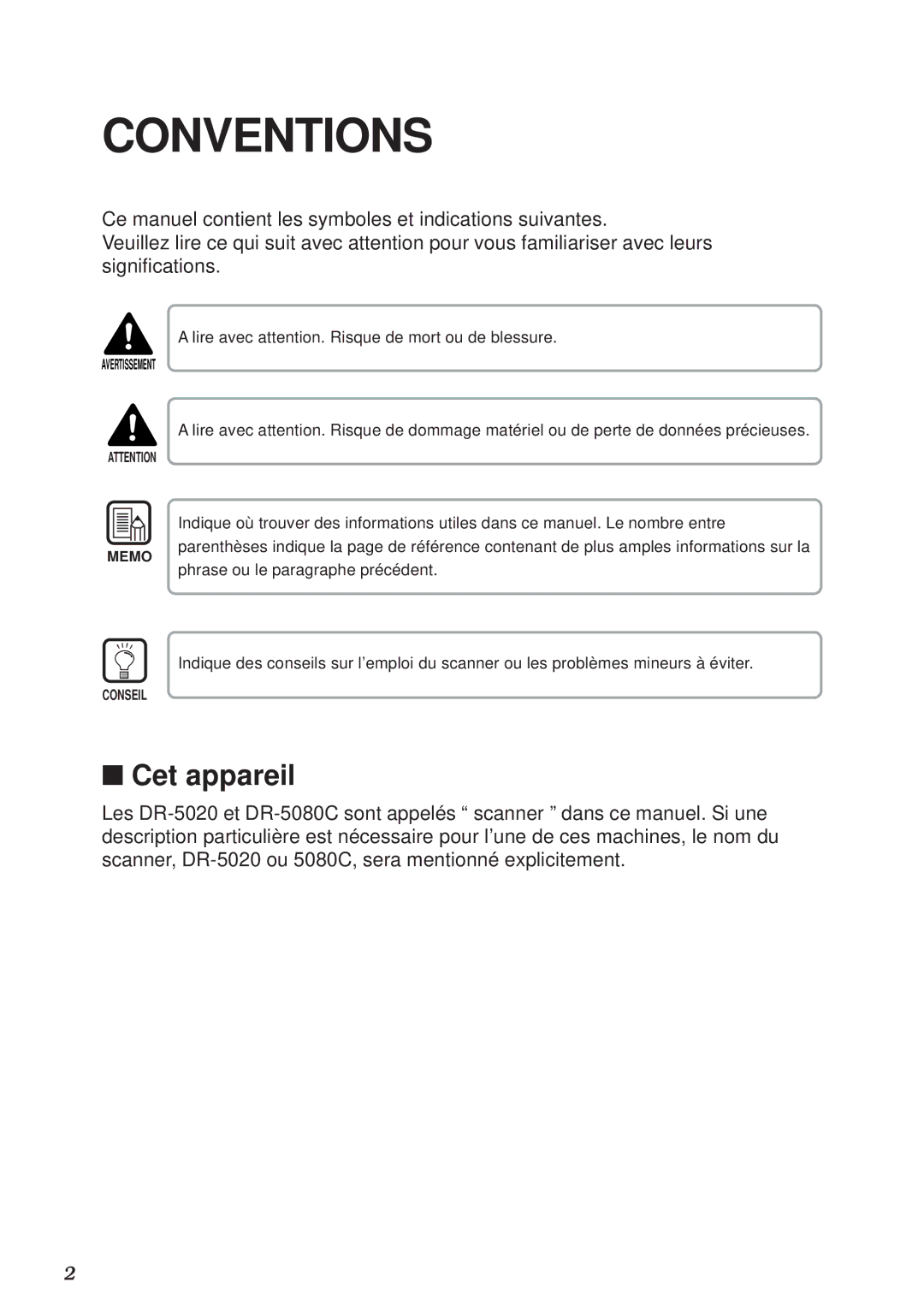 Canon DR-5020, DR-5080C manual Cet appareil 