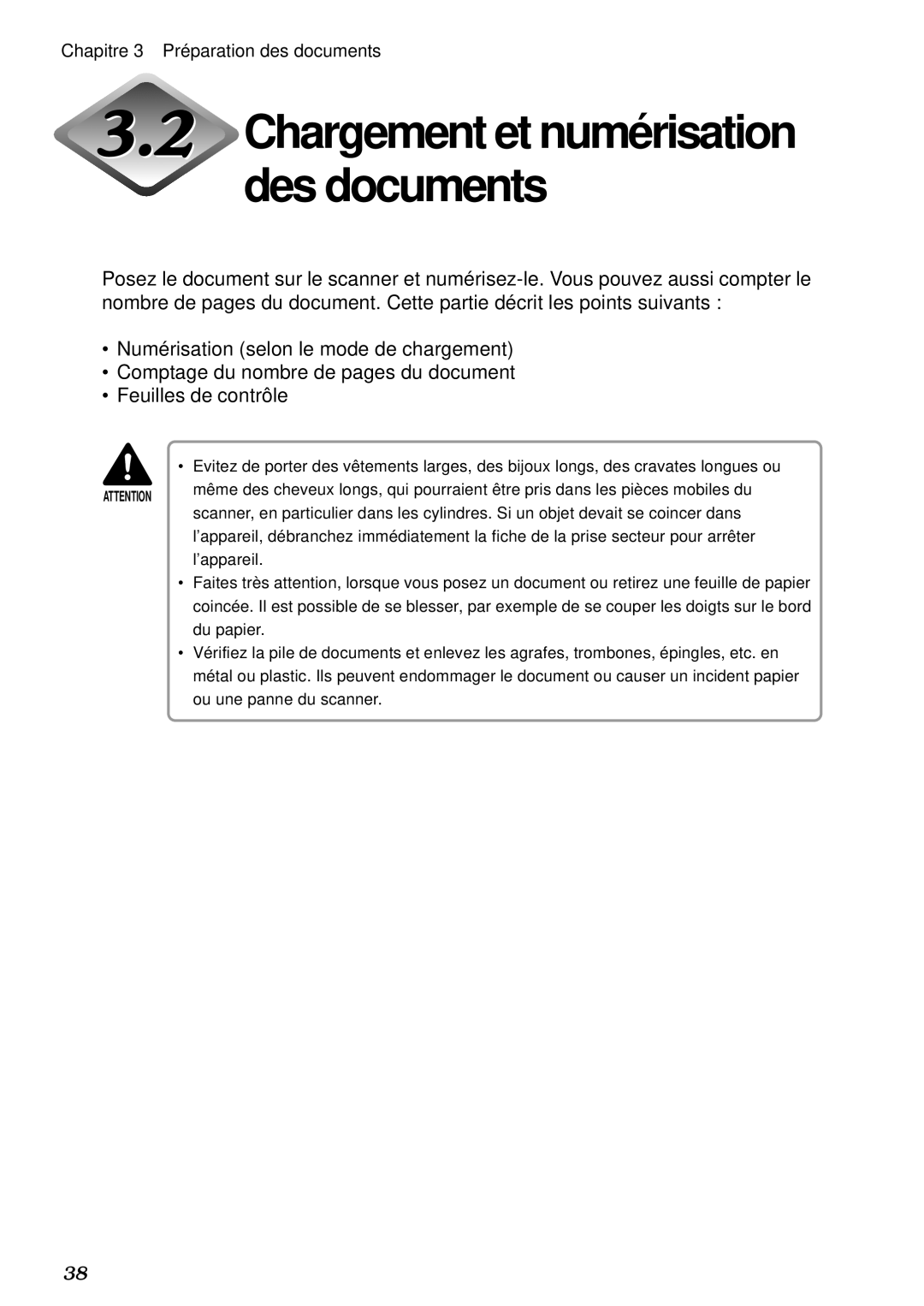 Canon DR-5020, DR-5080C manual Chargement et numérisation des documents 