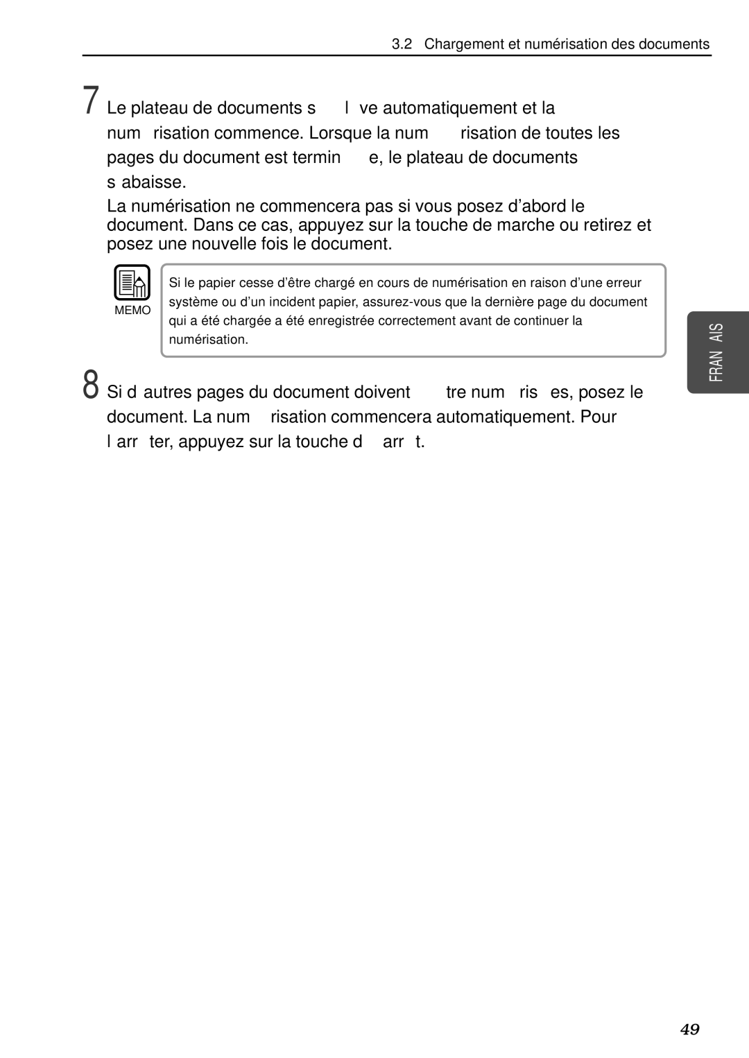 Canon DR-5080C, DR-5020 manual Chargement et numérisation des documents 