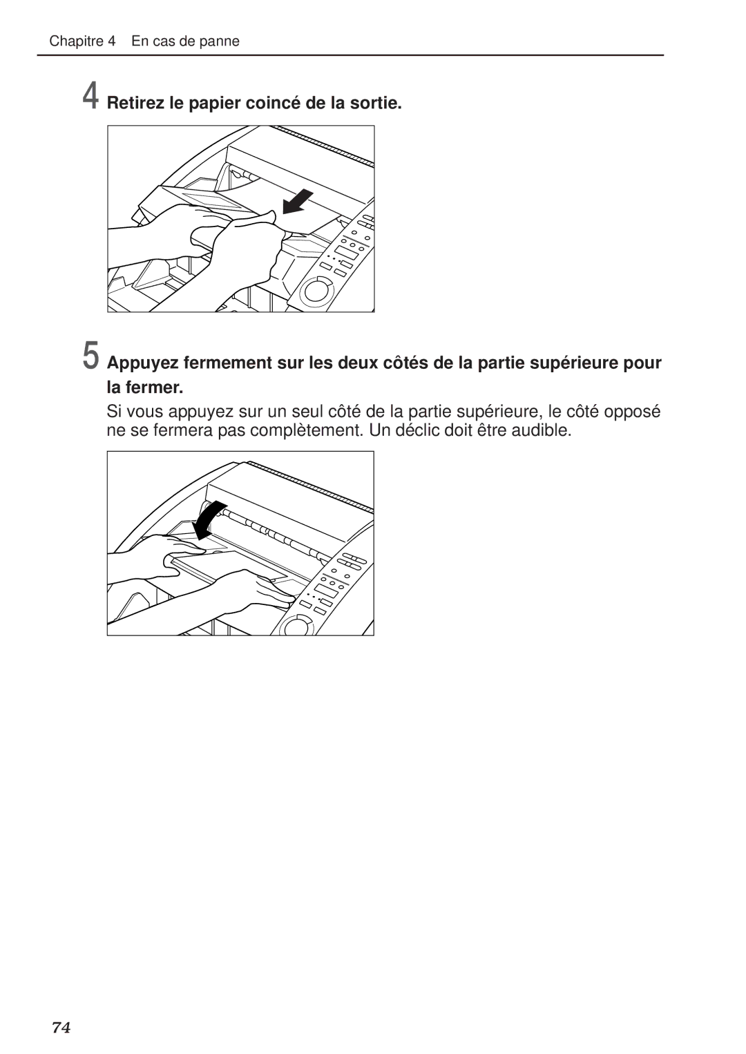 Canon DR-5020, DR-5080C manual Chapitre 4 En cas de panne 