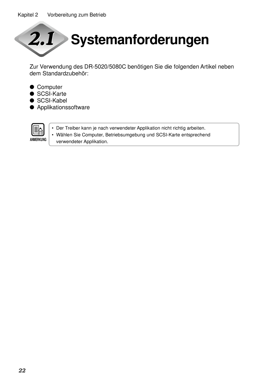 Canon DR-5020, DR-5080C manual Systemanforderungen 