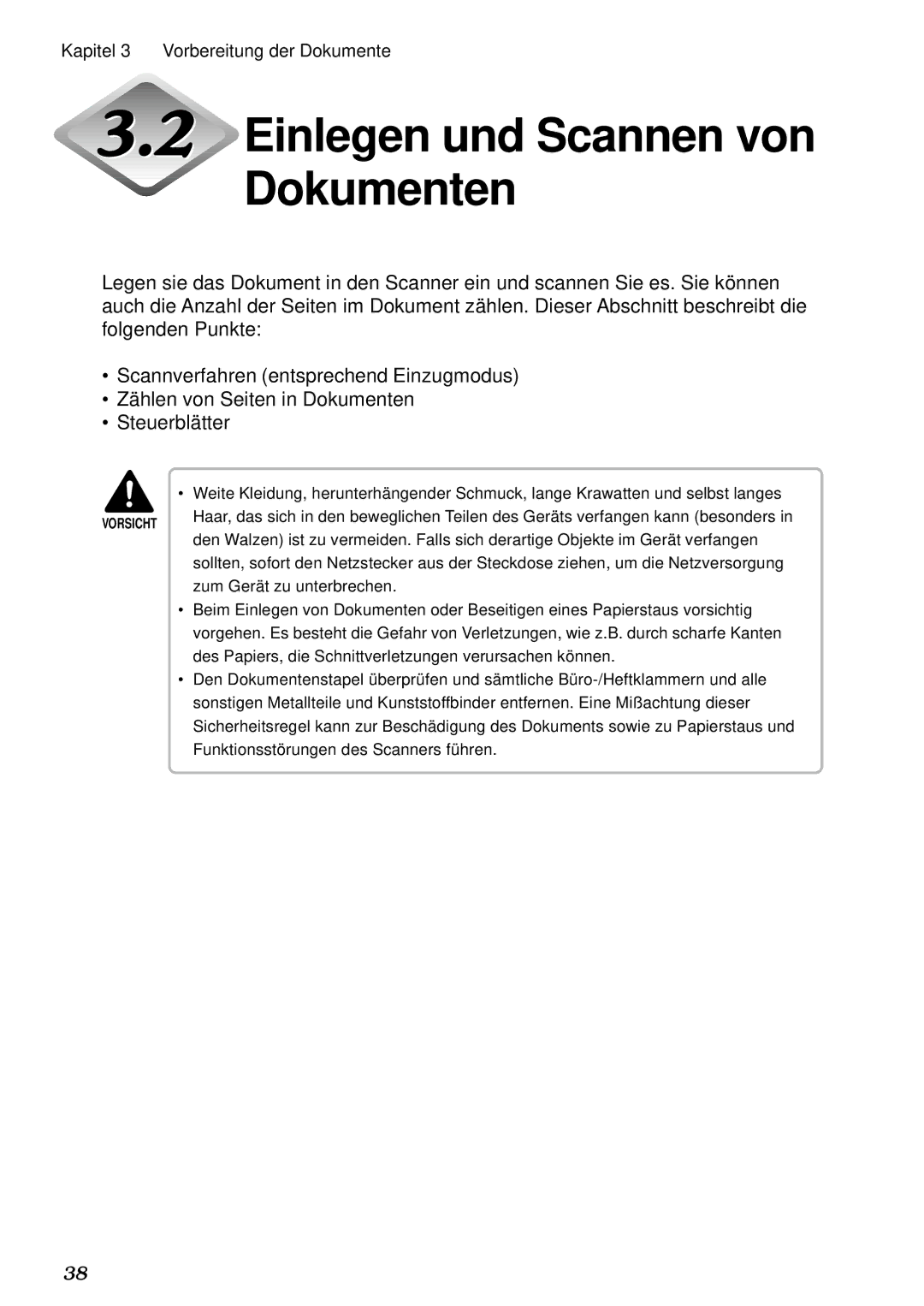 Canon DR-5020, DR-5080C manual Einlegen und Scannen von Dokumenten 