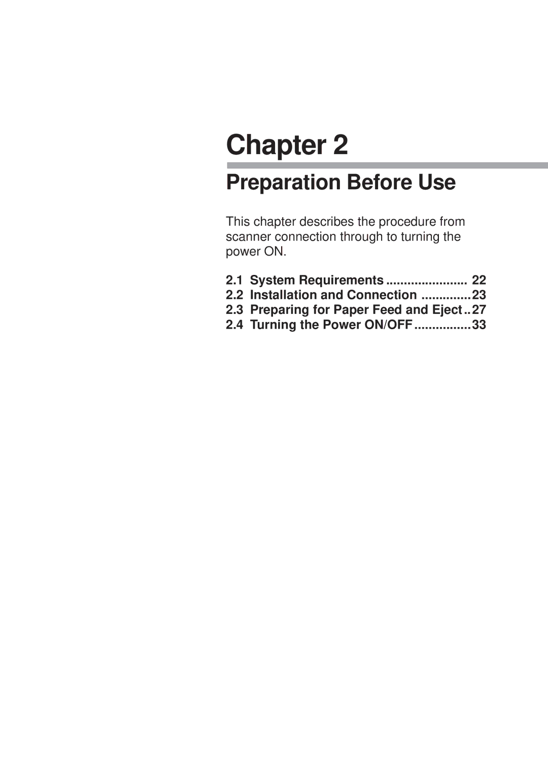 Canon DR-5080C, DR-5020 manual Chapter, Preparation Before Use 