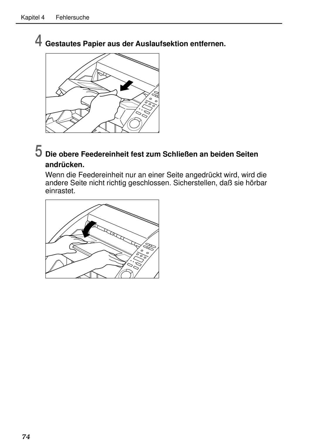 Canon DR-5020, DR-5080C manual Kapitel Fehlersuche 