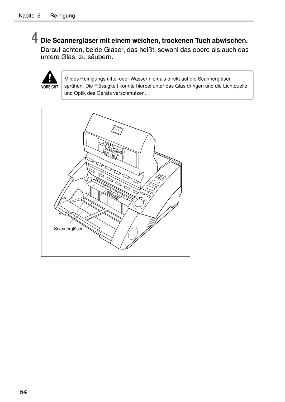 Canon DR-5020, DR-5080C manual Scannergläser 