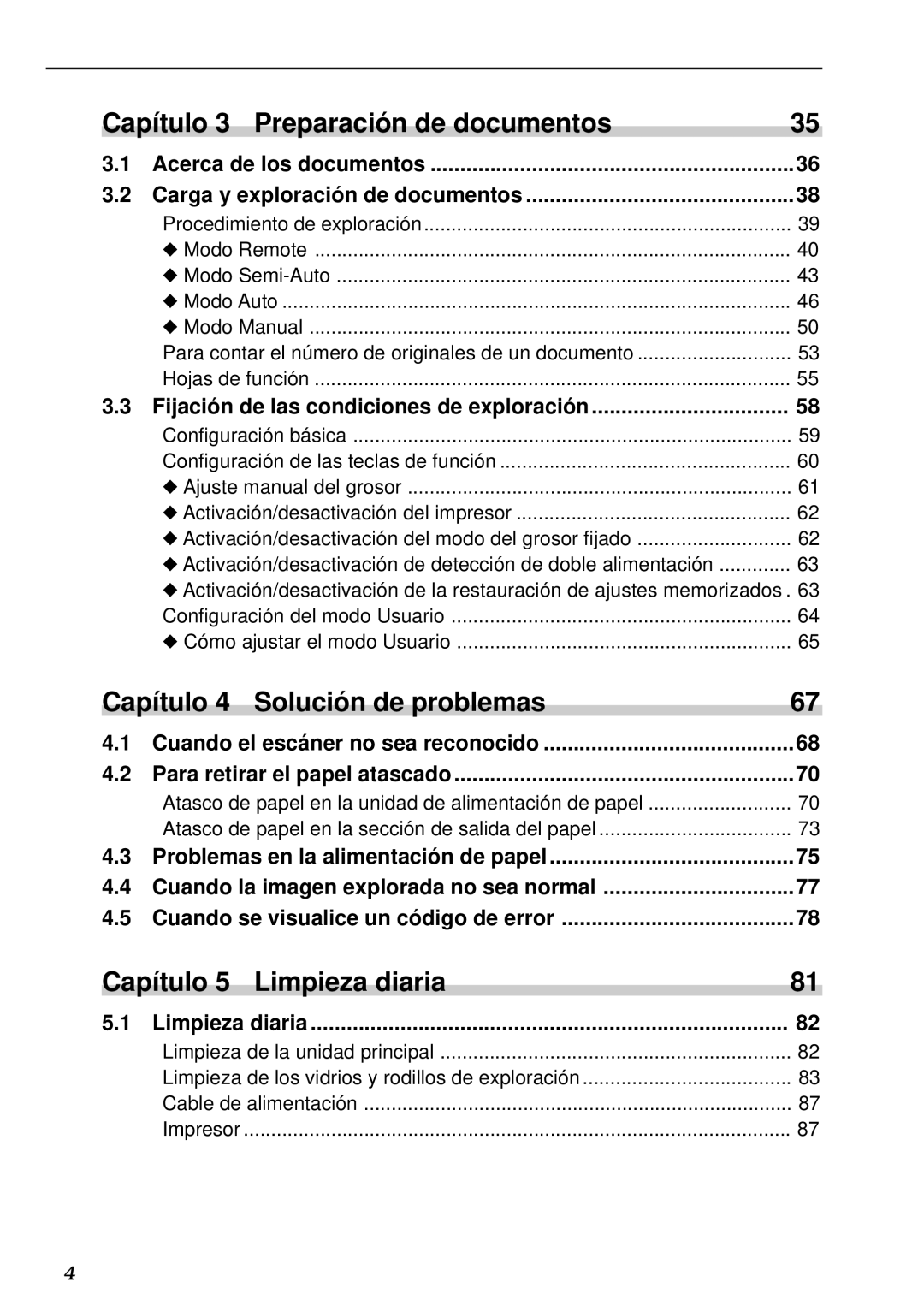 Canon DR-5020 Acerca de los documentos Carga y exploració n de documentos, Fijació n de las condiciones de exploració n 